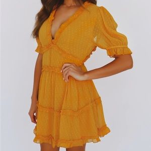 open back ruffle dress